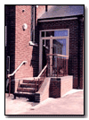 porch door with step and railing detail